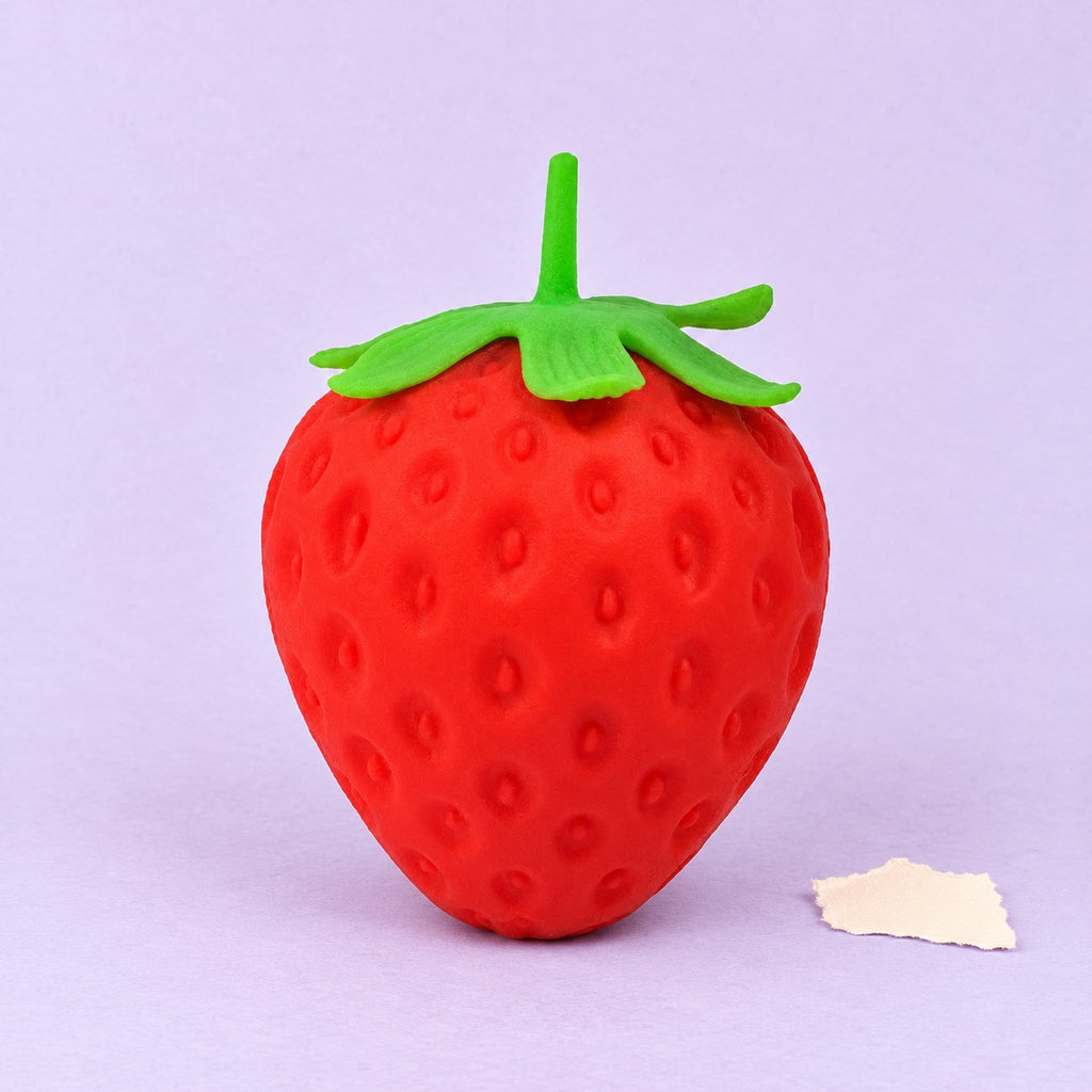 Giant strawberry squishy – Giant Strawberry Squishy, Jumbo Slow Rising, product photo on pastel paper