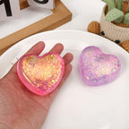 Squishy srdce s třpytkami, maltose styl 6,7 cm