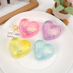 Squishy srdce s třpytkami, maltose styl 6,7 cm