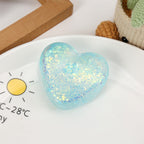 Squishy srdce s třpytkami, maltose styl 6,7 cm