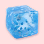 IJsblokje squishy 5 cm, sneeuwvlok, marmer of glitter, gelei squishy