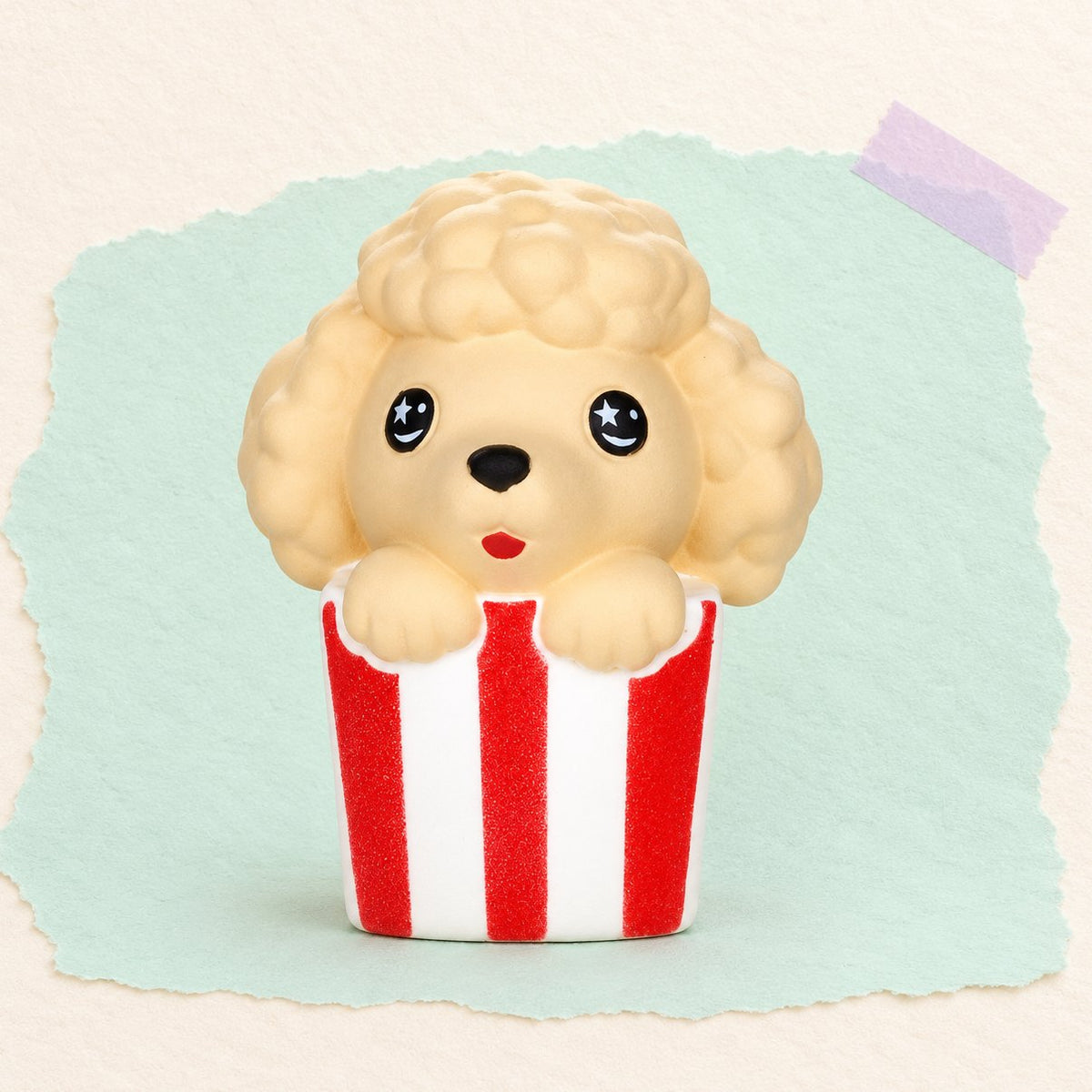Gniotek piesek w popcornie, duża zabawka kawaii do ściskania