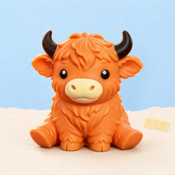 Trend animal squishies: jumbo highland cow in soft TPR