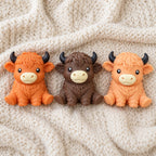 Highland cow squishy jumbo, all colors side by side