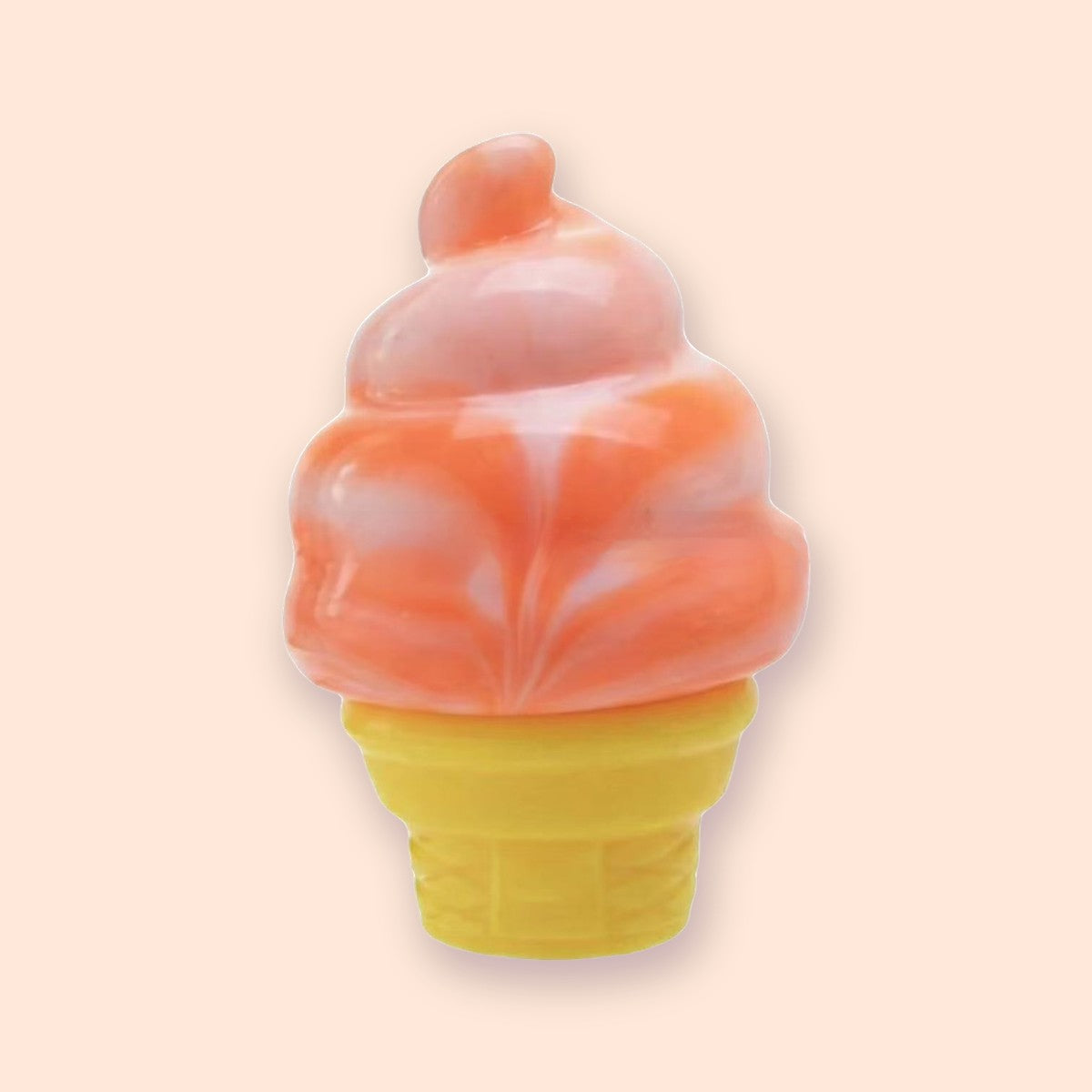 Ice Cream Cone Squishy, Stretchy Silicone – Orange