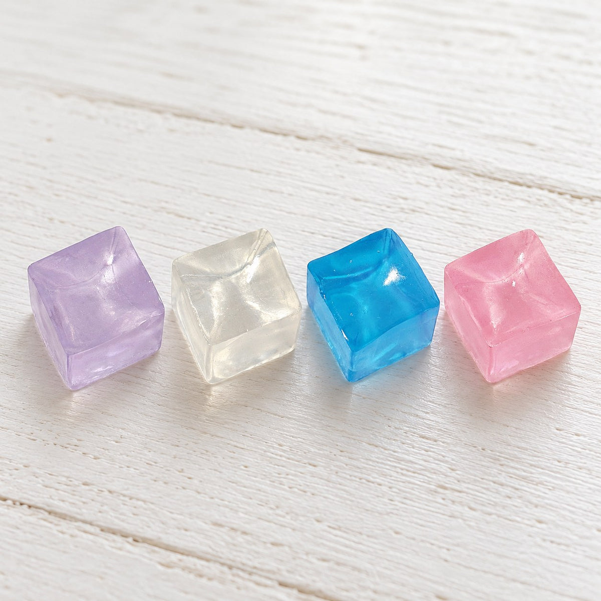 Ice cube squishy mini, all colors side by side