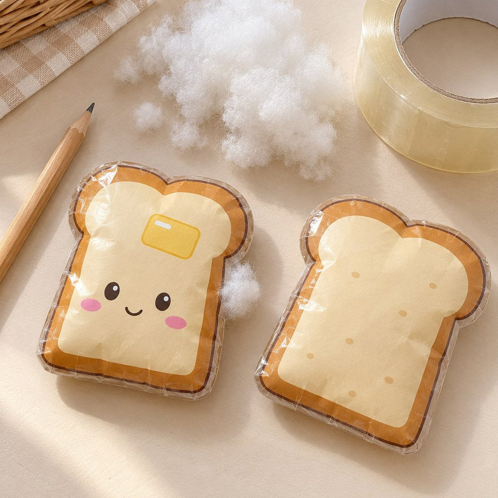 Imbottitura squishy di carta inserita nell'apertura di uno squishy piatto