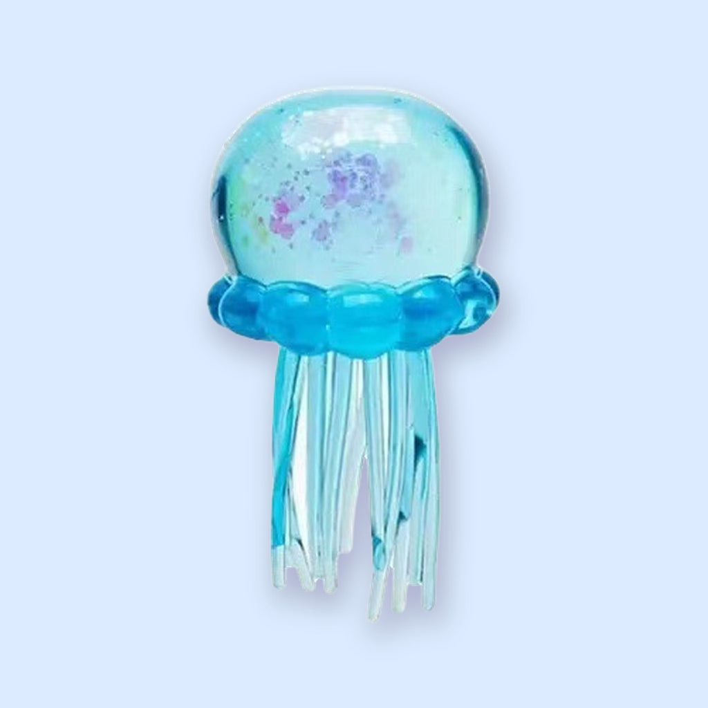 Jellyfish Squishy with Glitter, Soft TPR (Blue)