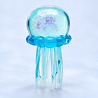 Jellyfish Squishy with Glitter, Soft TPR (blue), close-up of the glitter