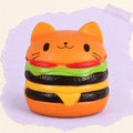 Jumbo cat burger squishy – Jumbo Cat Burger Squishy, Orange, product photo on pastel paper