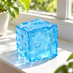 Cheese squishy jelly (blue), on a sunny windowsill