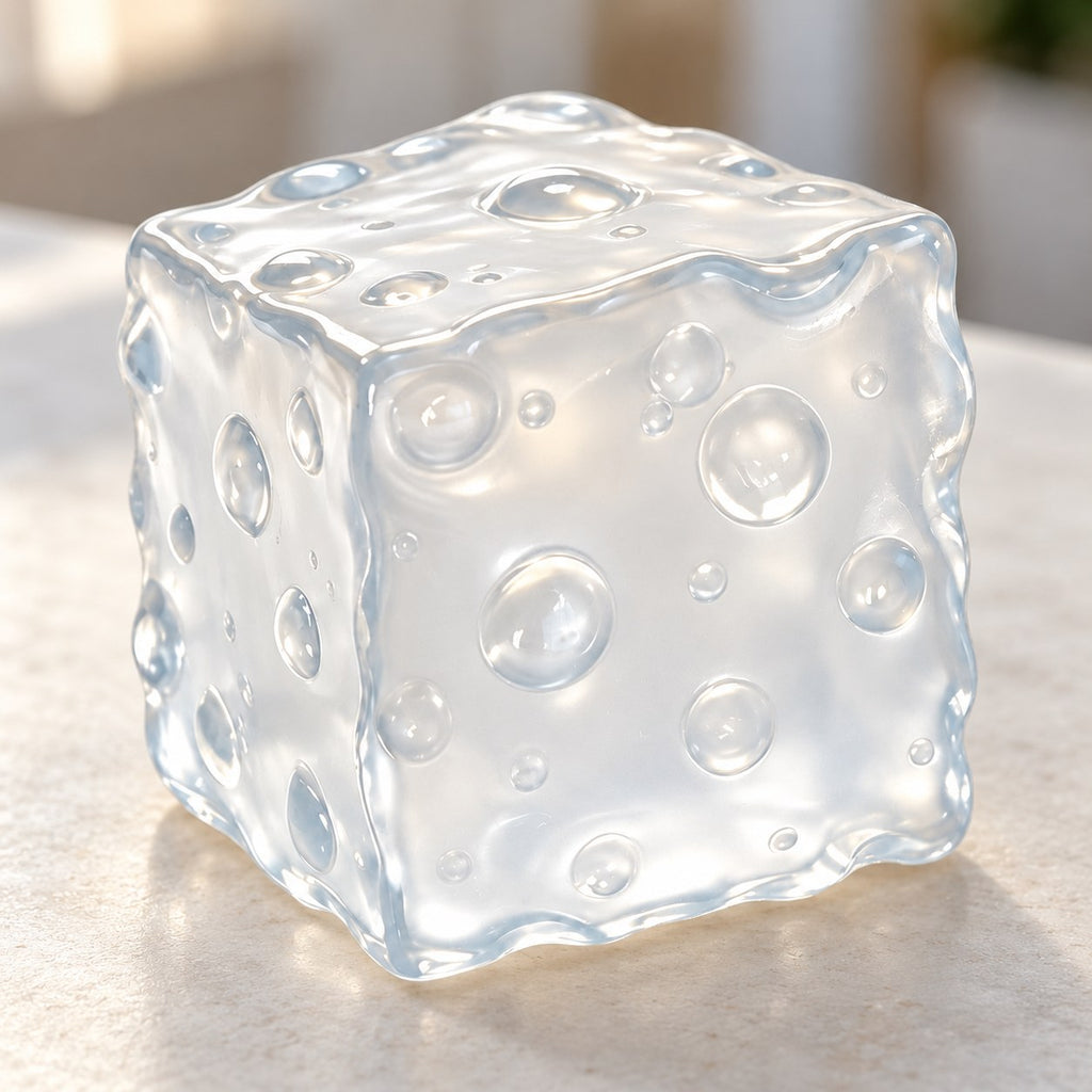Jumbo Jelly Cheese Squishy, Moldable (white), close-up of the surface and details