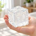 Jumbo Jelly Cheese Squishy, Moldable (white), held in a hand to show the real size