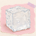 Jumbo jelly cheese squishy – Jumbo Jelly Cheese Squishy, Moldable (White), product photo on pastel paper
