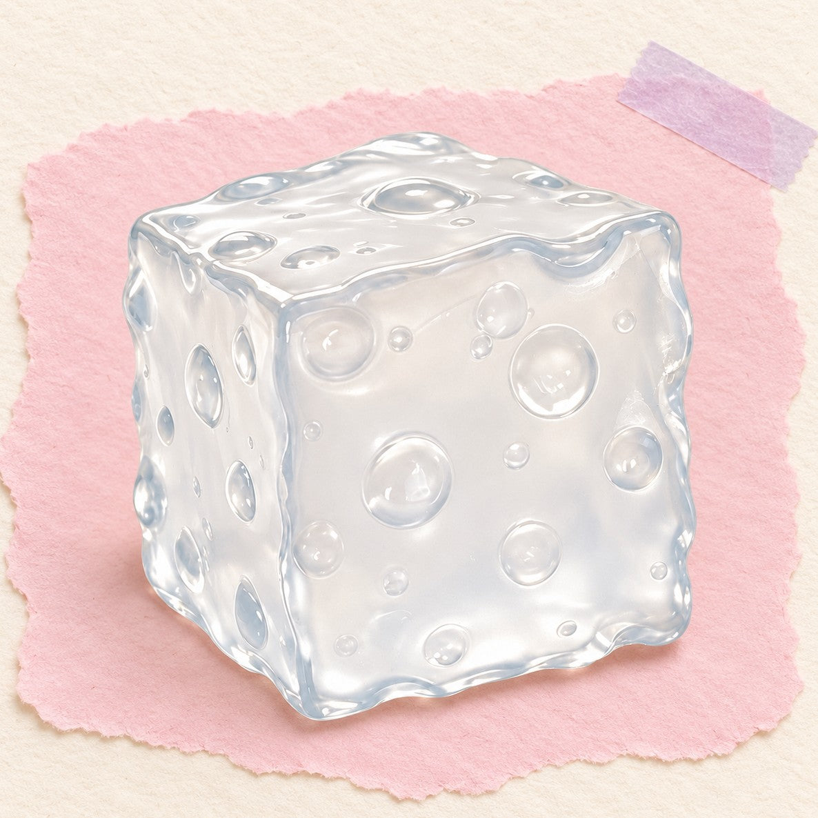 Jumbo jelly cheese squishy – Jumbo Jelly Cheese Squishy, Moldable (White), product photo on pastel paper