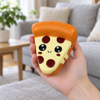 Jumbo Pizza Squishy, Kawaii Slice, held in a hand to show the real size