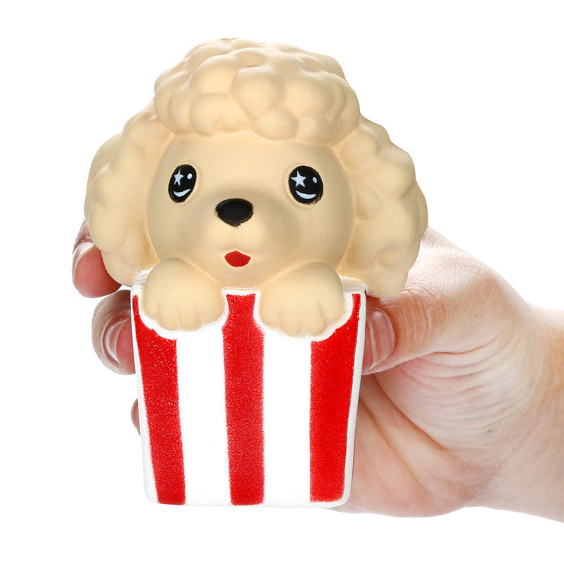 Squishies de comida kawaii gigantes, os 11: Squishy gigante cachorrinho das pipocas, kawaii