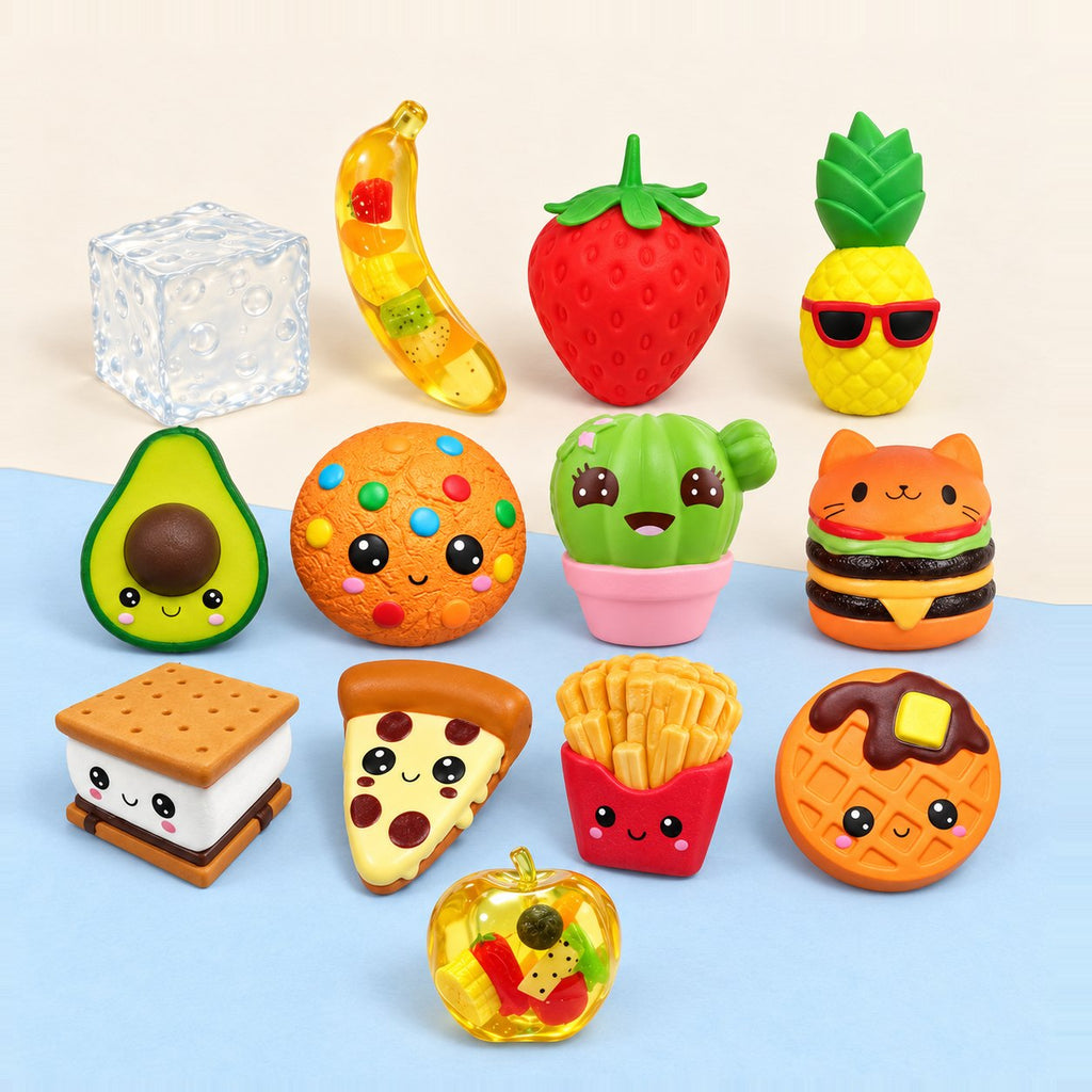 Jumbo squishy set slow rising: Mega Vault med 13 jättestora squishies