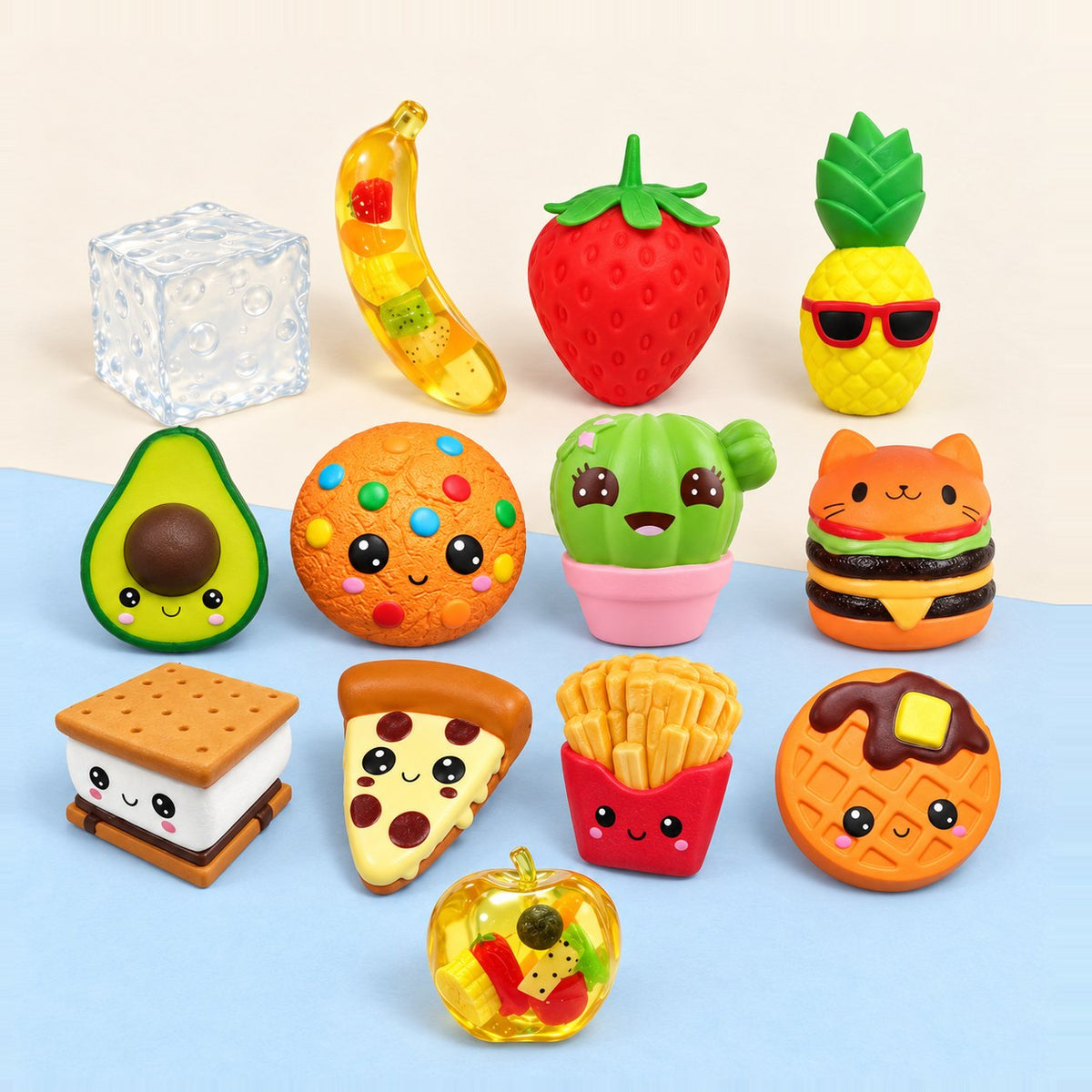 Jumbo squishy set slow rising: Mega Vault med 13 jättestora squishies