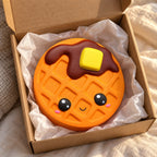Waffle squishy jumbo, unboxed from a parcel with tissue paper