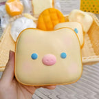 Kawaii squishy toast med ansikte, slow rising