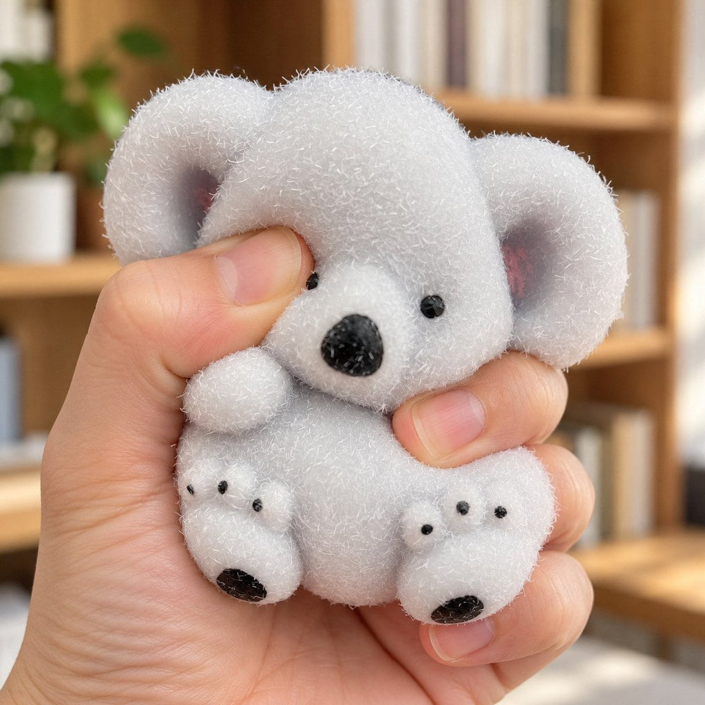 Flauschig weiches Koala Squishy aus TPR wird mit der Hand zusammengedrückt