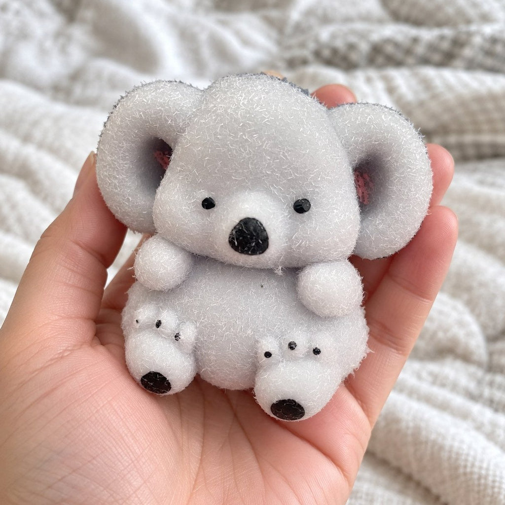 Aus eigener Sicht: weiches Koala Squishy direkt vor der Kamera