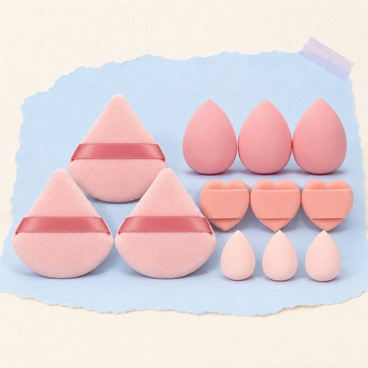 Makeup sponge squishy diy – Makeup Sponges for DIY Squishies, 12 Pieces (Rose), product photo on pastel paper