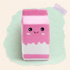 Milk carton squishy jumbo – Jumbo Milk Carton Squishy, Slow Rising (Pink), product photo on pastel paper