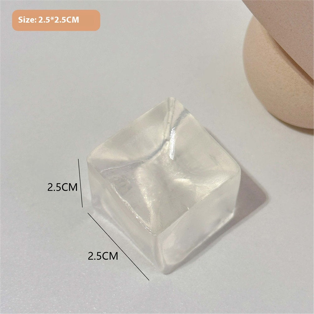 Mini Jelly Ice Cube Squishy, 2.5 cm (White)