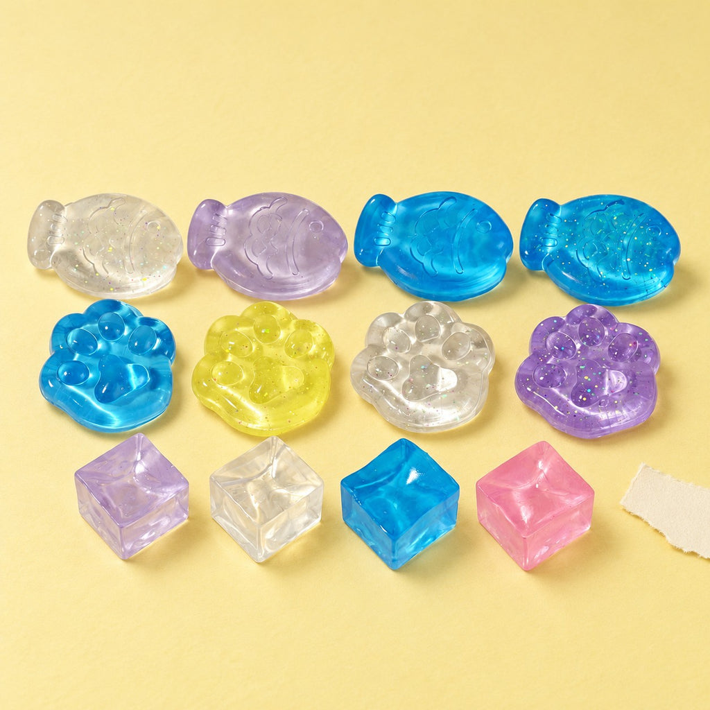 Mini mix squishy jelly – Mini Jelly Squishy Mix, 12 pieces, product photo on pastel paper