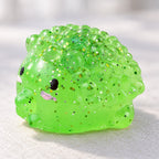 Mochi Squishy Hedgehog with Glitter, close-up of the glitter