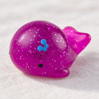Mochi Squishy Whale with Glitter, close-up of the surface and details