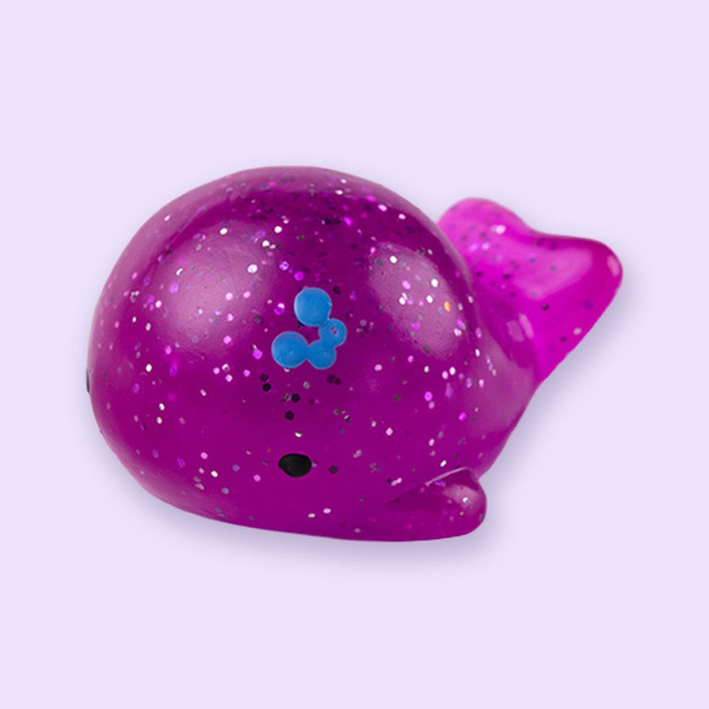 Glitter Mochi Animal Squishies, all 8: Mochi Squishy Whale with Glitter
