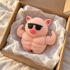 Muscle Pig Squishy with Sunglasses, 12.5 cm, unboxed from a parcel with tissue paper