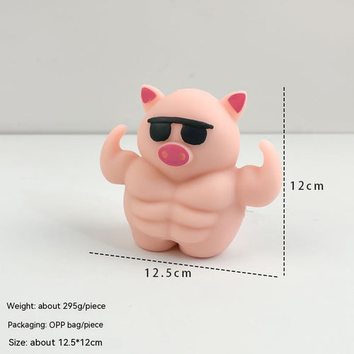Muscle Pig Squishy with Sunglasses, 12.5 cm