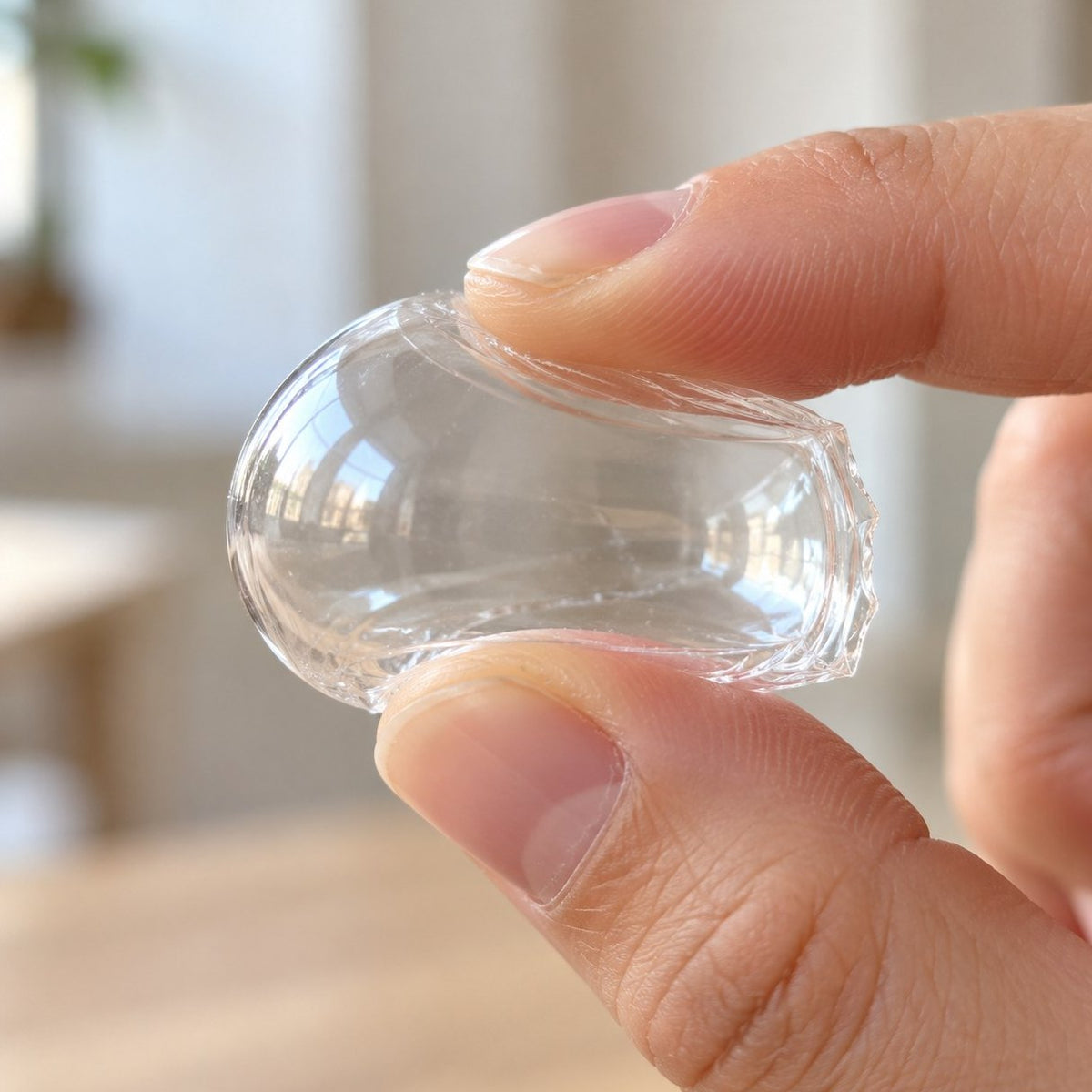 Nano Tape Squishy DIY: fertige Blase zwischen zwei Fingern gedrückt