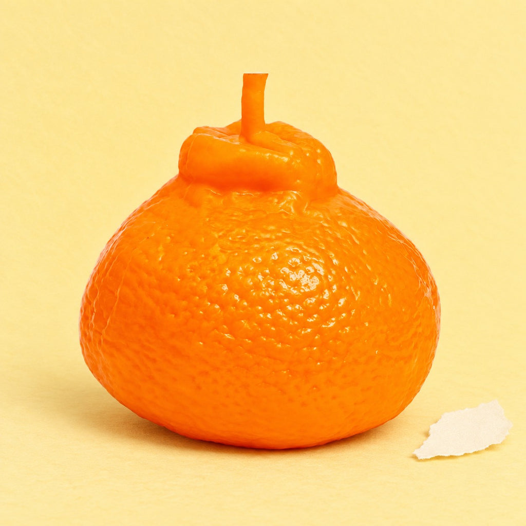Orange squishy crunchy – Crunchy Orange Squishy, Realistic Fruit, product photo on pastel paper