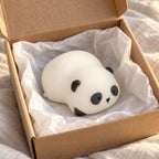 Panda Squishy, Lying Panda in Gift Box, unboxed from a parcel with tissue paper