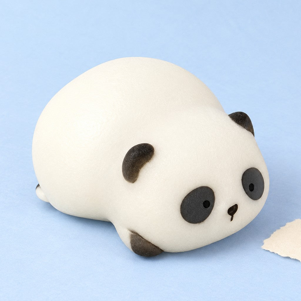 Panda squishy soft – Panda Squishy, Lying Panda in Gift Box, product photo on pastel paper