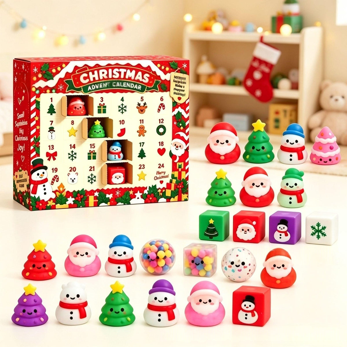 Squishy Advent Calendar with 24 Christmas Squishies