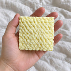 Ramen Squishy, Instant Noodle Block, held toward the camera, first-person view