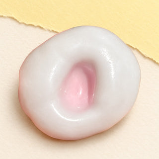 Rice cake squishy mochi – Mochi Squishy Rice Cake, Stretchy Ice Skin (Strawberry pink), product photo on pastel paper