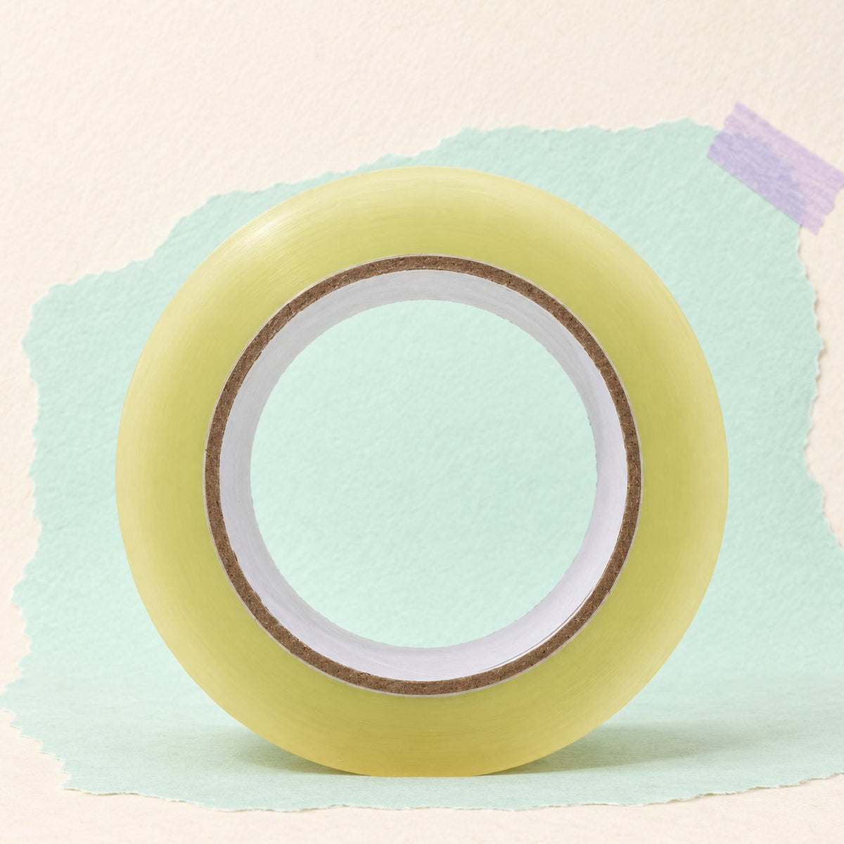 Ruban adhésif large et transparent de 5,5 cm pour squishy en papier, sur papier pastel