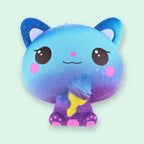 Slow Rising Animal Squishy Set of 5: Slow Rising Cat Squishy with Ice Cream, Scented (Motif A: Galaxy Cat)