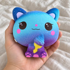 Slow Rising Cat Squishy with Ice Cream, Scented (Motif A: Galaxy Cat), held toward the camera, first-person view