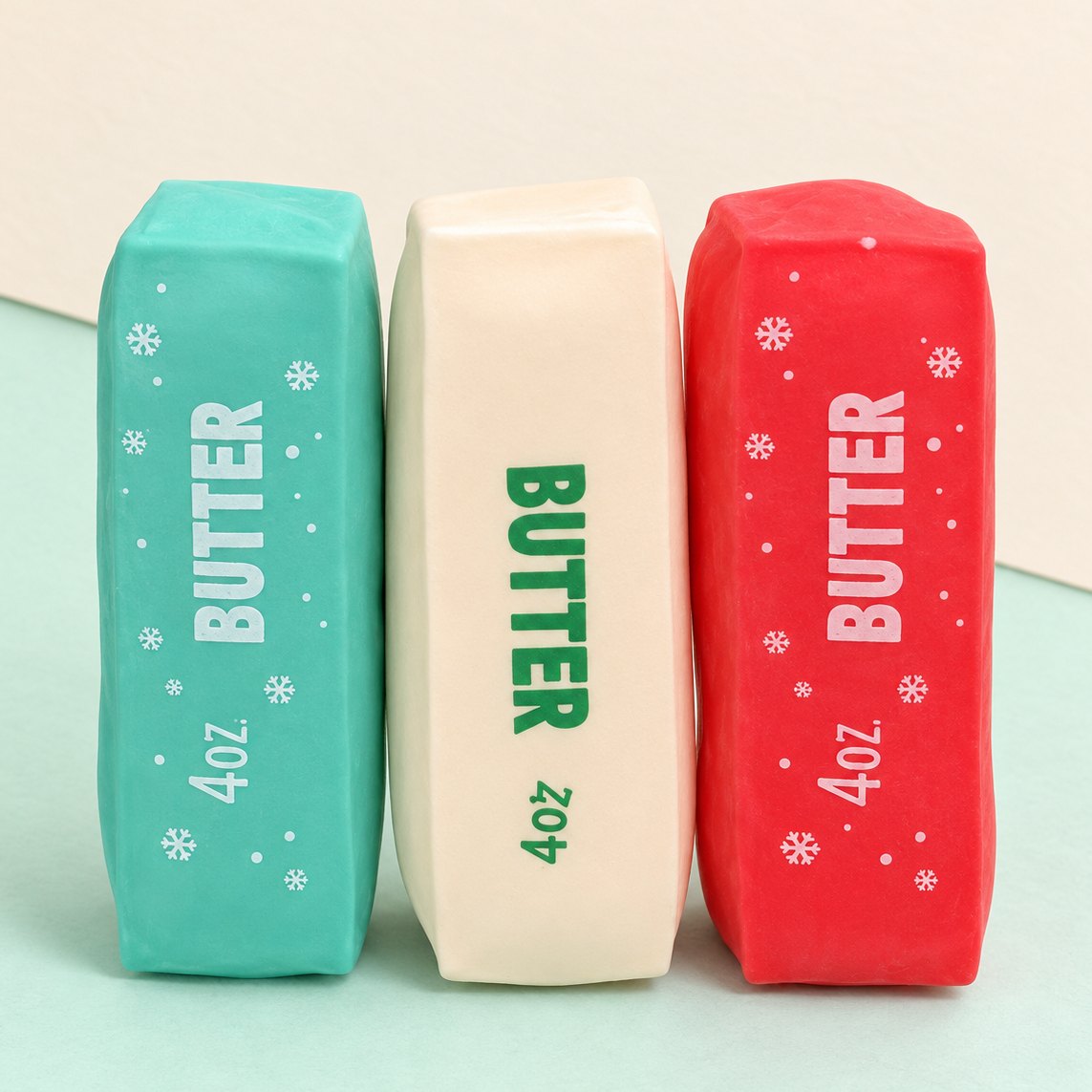 Squishy beurre Noël, bâtonnet croustillant dans sa boîte cadeau