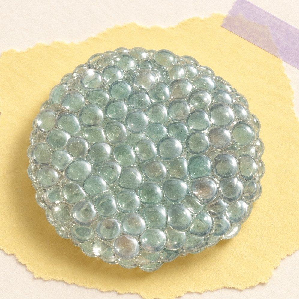 Squishy bolha de vidro crunchy, disco transparente ou cor de menta