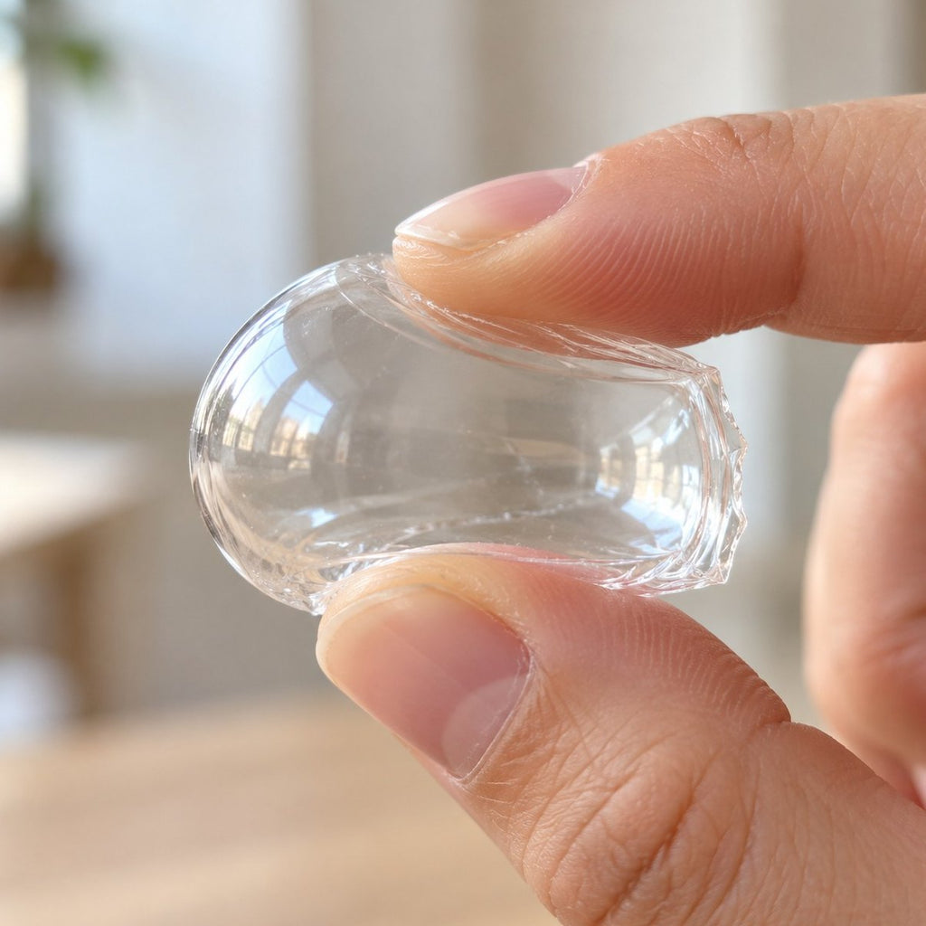 Squishy bubbel maken: de bubbel van tape tussen twee vingers geknepen