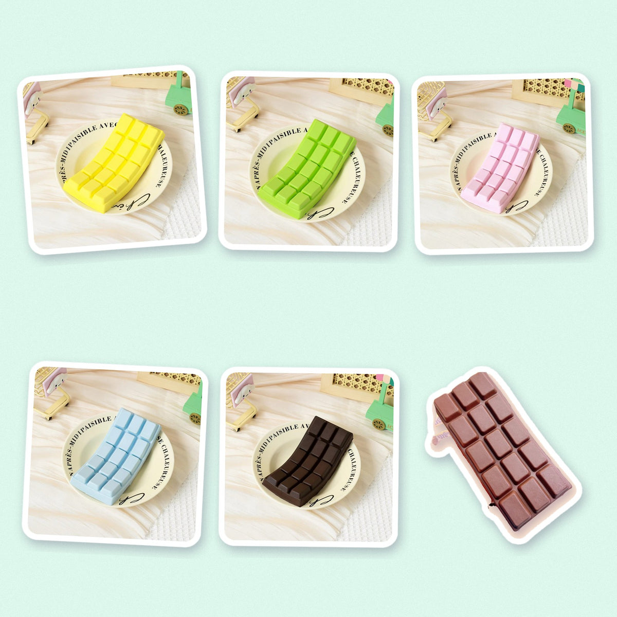 Chocolate Bar Squishy, all 6 colors
